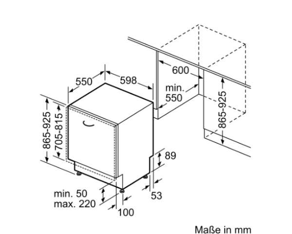 NEFF S297TCX00E N 70 Geschirrspüler vollintegrierbar 60 cm XXL, VarioScharnier für besondere Einbausituationen